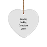 Funny Correctional Officer Gifts - 'Amazing' Heart Ornament for Men, Women, or Friends - Unique Christmas Unique Gift from Family or Coworkers - Image 1